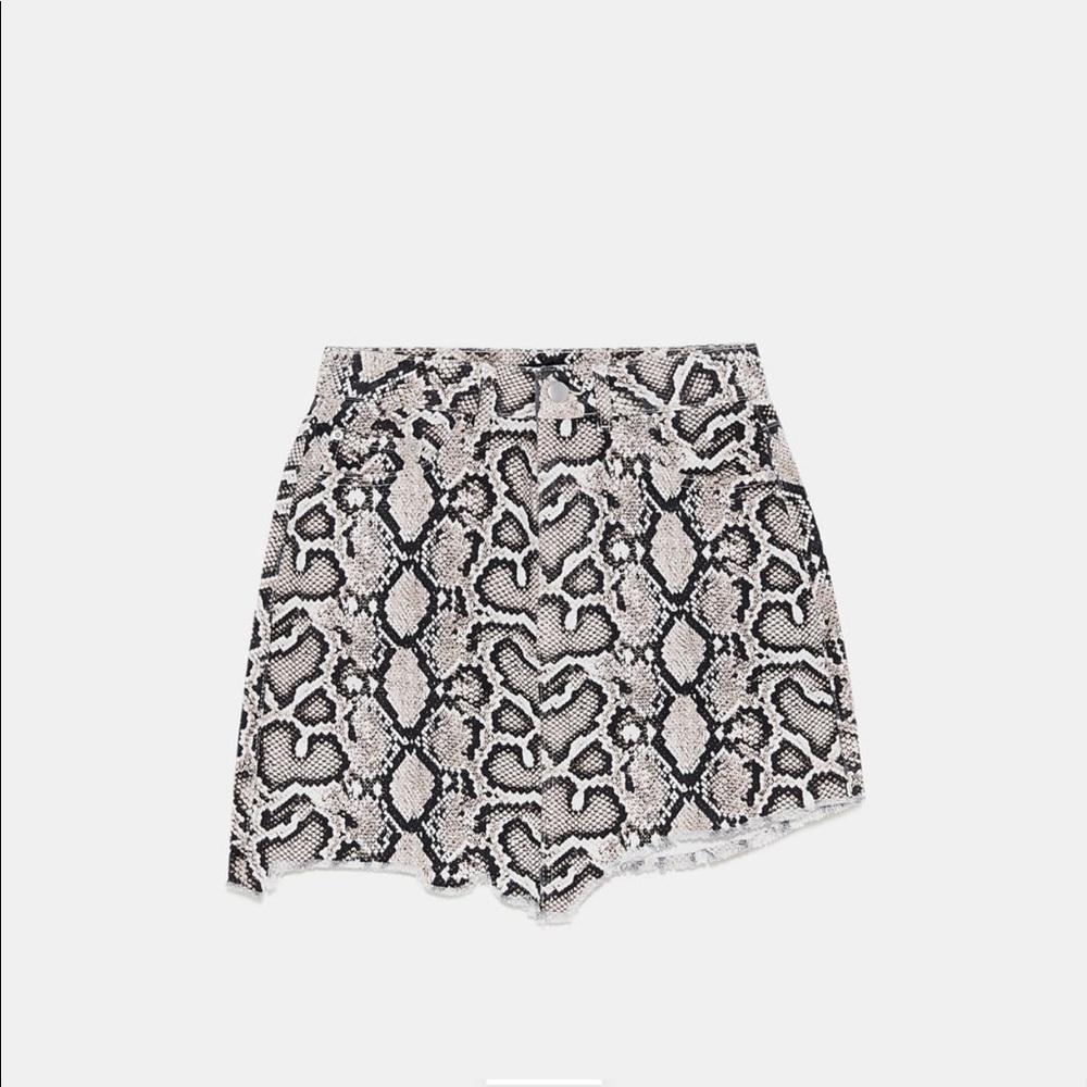 Zara Snakeskin Print Mini Skirt